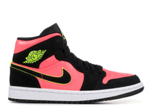 Load image into Gallery viewer, Jordan 1 Mid Black Hot Punch (W) Size 12W
