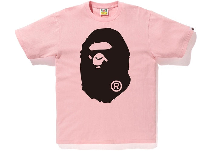 BAPE Bicolor Big Ape Head Tee Pink Size S