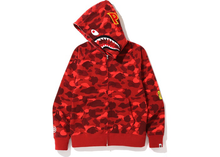 Load image into Gallery viewer, BAPE Color Camo PONR Shark Full Zip Hoodie Red
