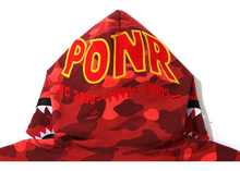 Load image into Gallery viewer, BAPE Color Camo PONR Shark Full Zip Hoodie Red
