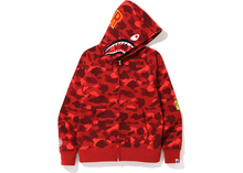 Load image into Gallery viewer, BAPE Color Camo PONR Shark Full Zip Hoodie Red
