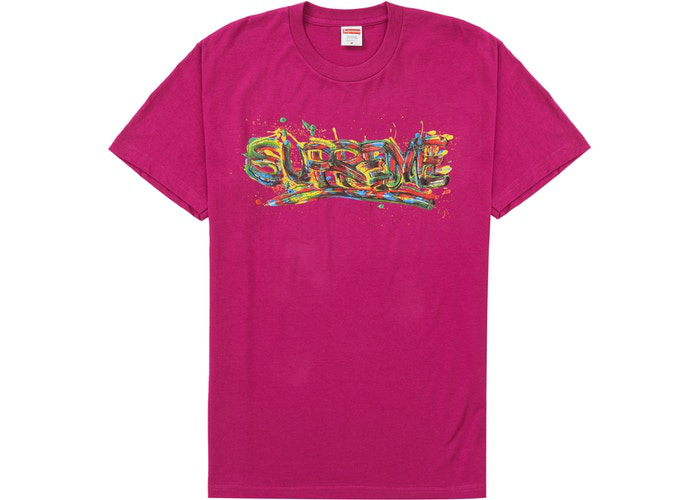Supreme Paint Logo Tee Magenta Size M /  L