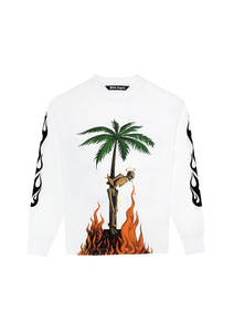 PALM ANGELS Burning Skeleton L/S T-shirt Size S